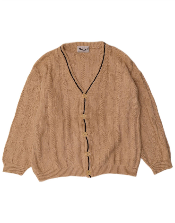 VINTAGE Pull Cardigan Homme Grand Coton Beige