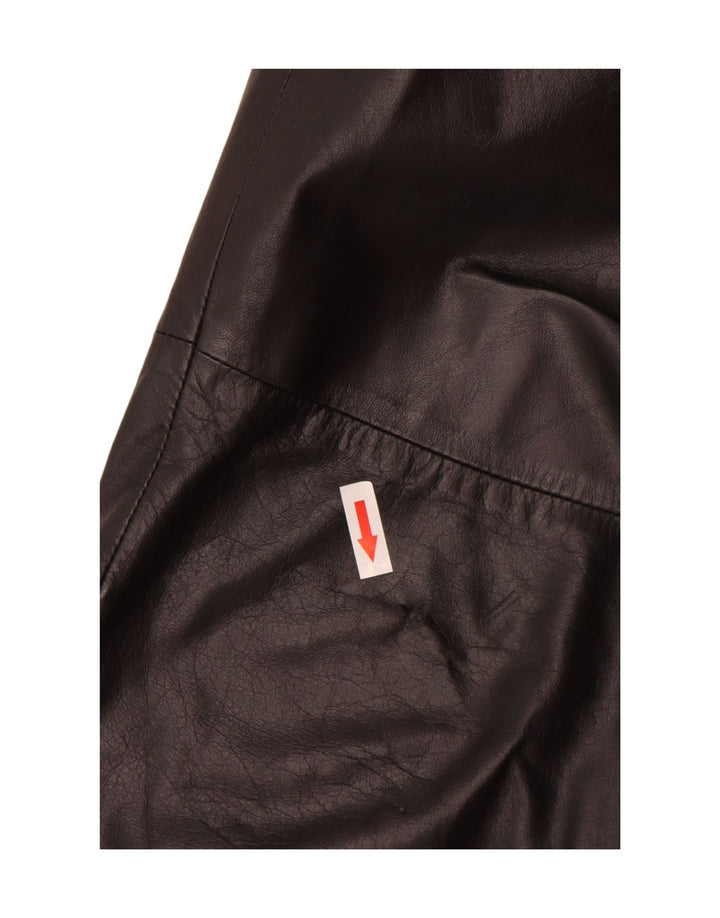 Pantalon en cuir chevillé femme vintage EU 38 Moyen W28 L30 Cuir Noir