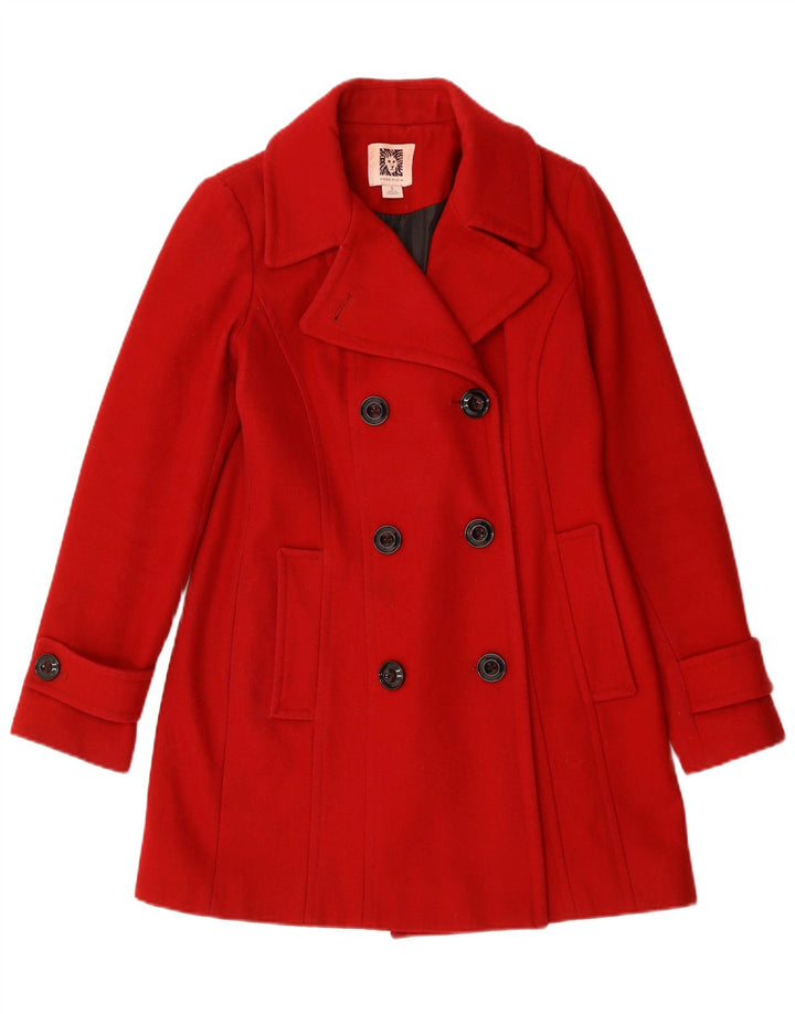 ANNE KLEIN Manteau croisé pour femme UK 10 Petit Rouge