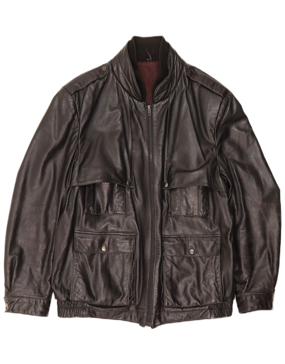 SCHILD Veste en cuir militaire pour homme UK 40 Grand cuir noir