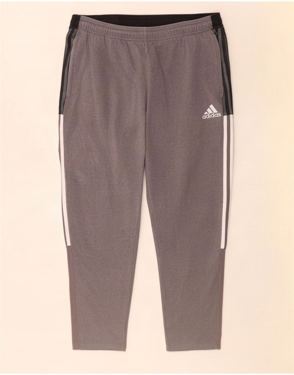 Adidas Pantalon de survêtement pour femme UK 18 XL Gris Colorblock Coton