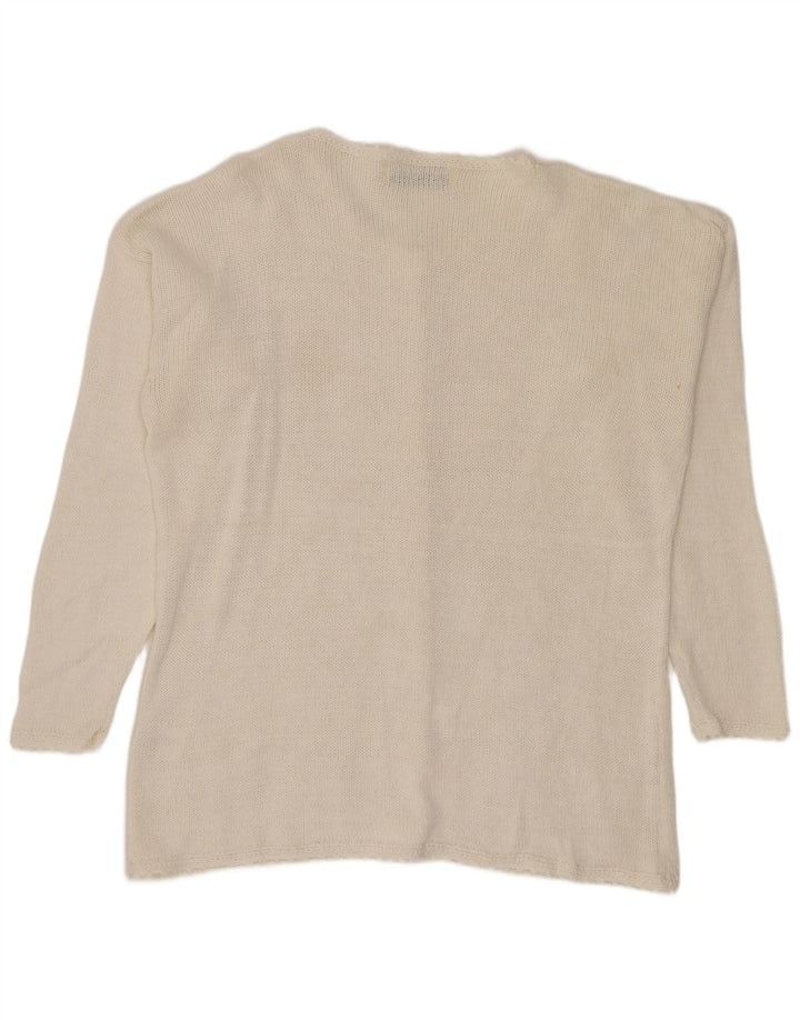 Paramour Cardigan pour femme Taille unique Blanc Floral Ramie