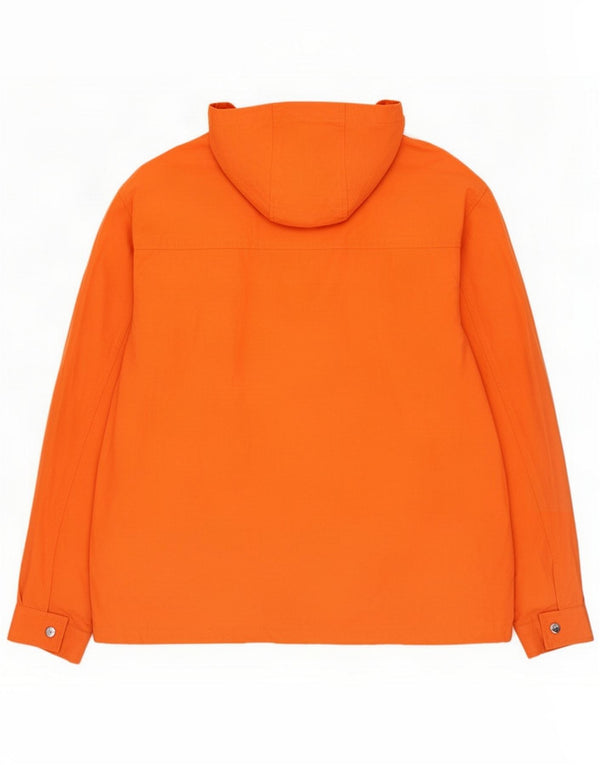 North Sails Mens Hooded Windbreaker Jacket UK 40 Large Orange Cotton
