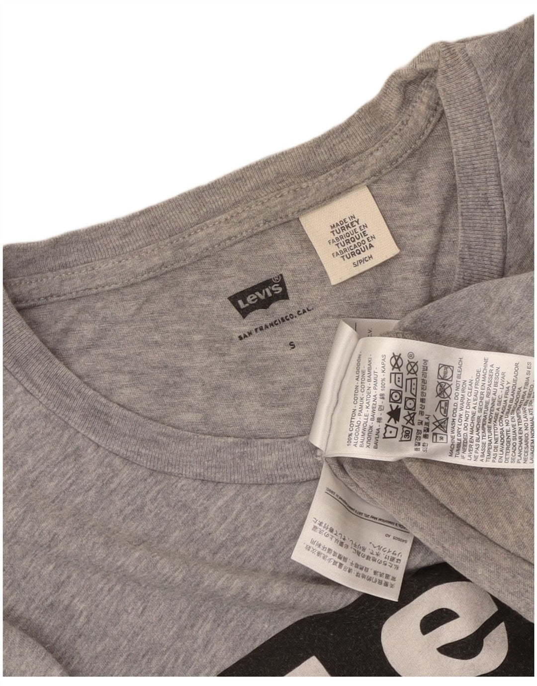 Levi's T-Shirt Graphique Homme Petit Gris Moucheté Coton