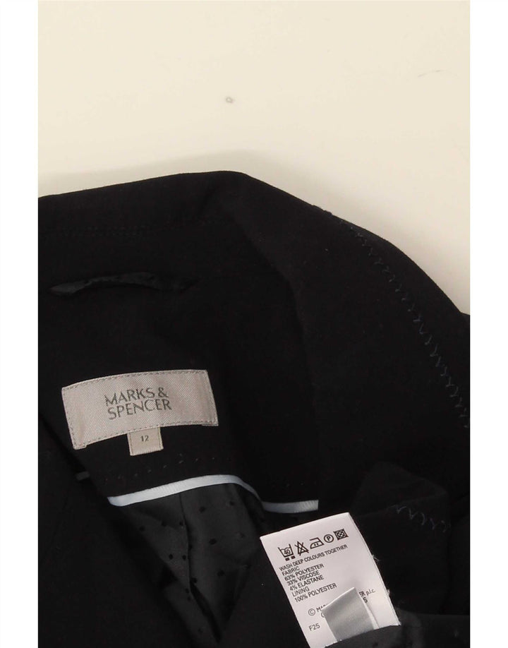 Marks & Spencer Veste blazer à 1 bouton pour femme UK 12 Bleu marine moyen