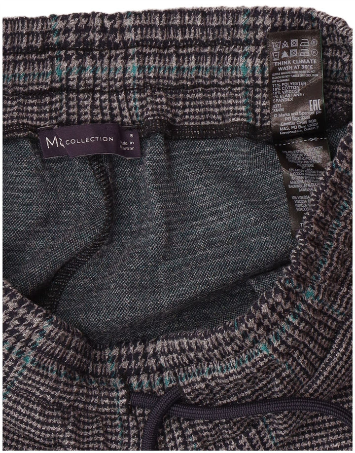 MARKS & SPENCER Pantalon de survêtement pour femme UK 8 Petit pied-de-poule gris