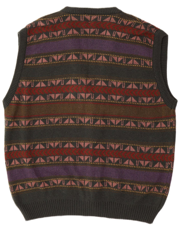 Nouveau Cardigan sans manches pour hommes rapide, pull IT 56/58 XL, rayé vert, acrylique,