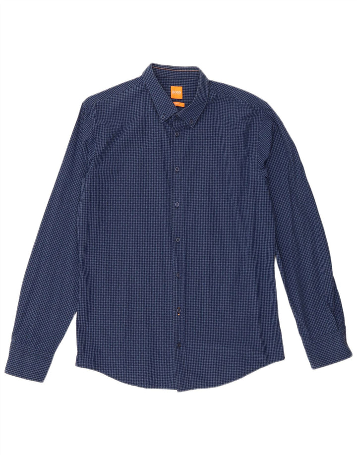 Hugo Boss Chemise slim fit grand vichy bleu