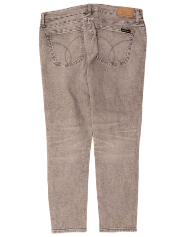 Calvin Klein Jean court W31 L25 pour femme en coton gris