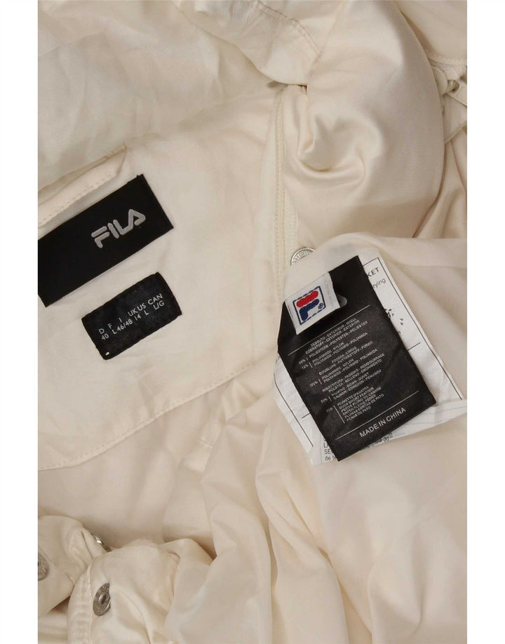 Fila Veste matelassée à capuche pour femme UK 14 Large Blanc Polyester