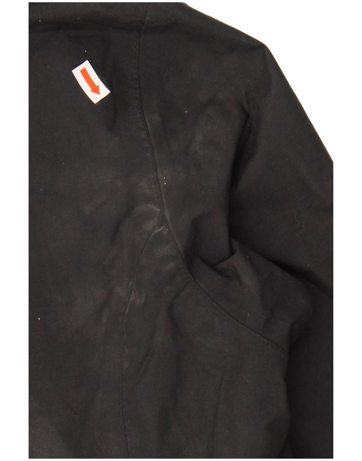 JACK WOLFSKIN Womens Hooded Rain Jacket UK 12 Medium Black Polyamide