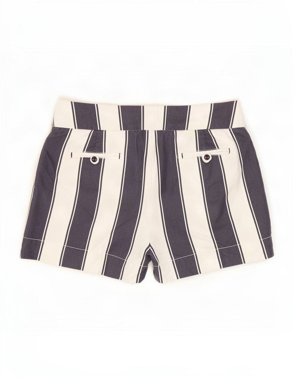 Joules Short Chino Femme UK 8 Small W27 Bleu Rayé Coton