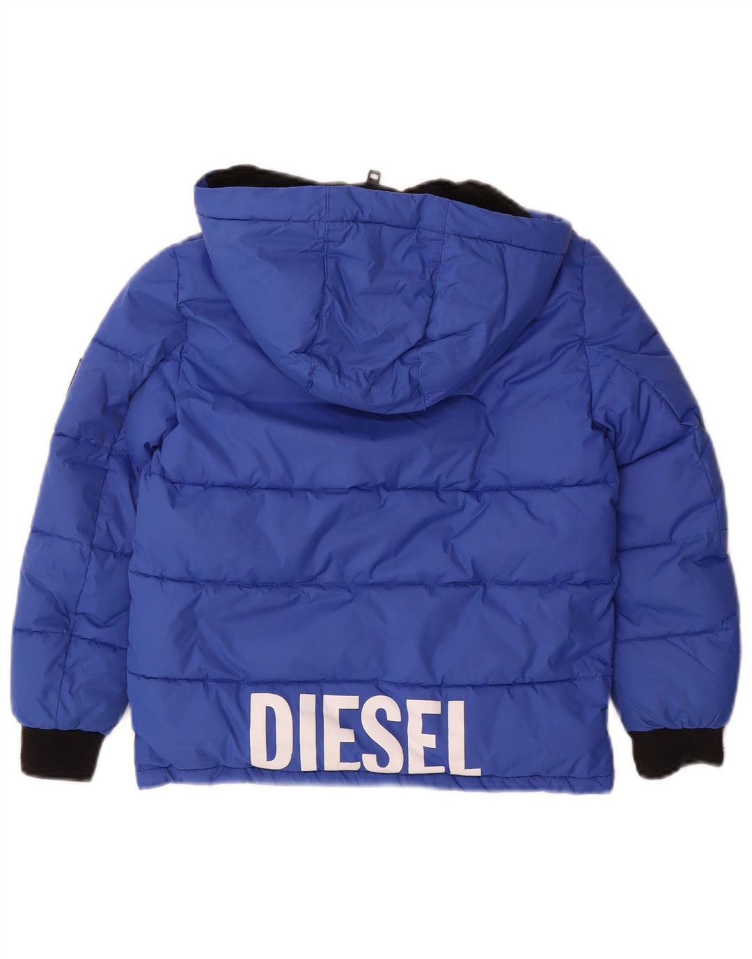 Diesel Veste matelassée à capuche graphique pour garçon 7-8 ans Bleu Nylon