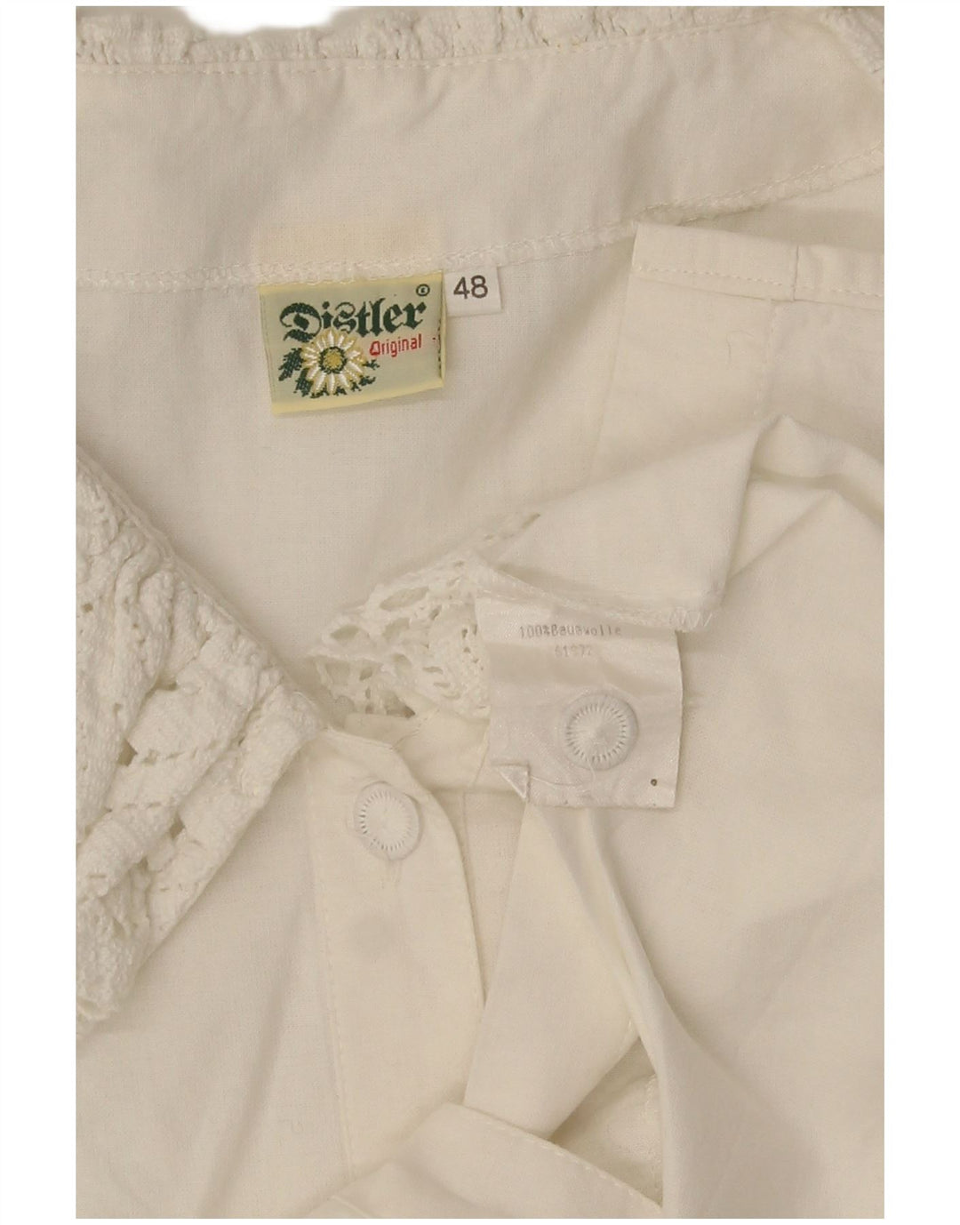 Distler Chemisier à manches 3/4 pour femme EU 48 2XL Blanc