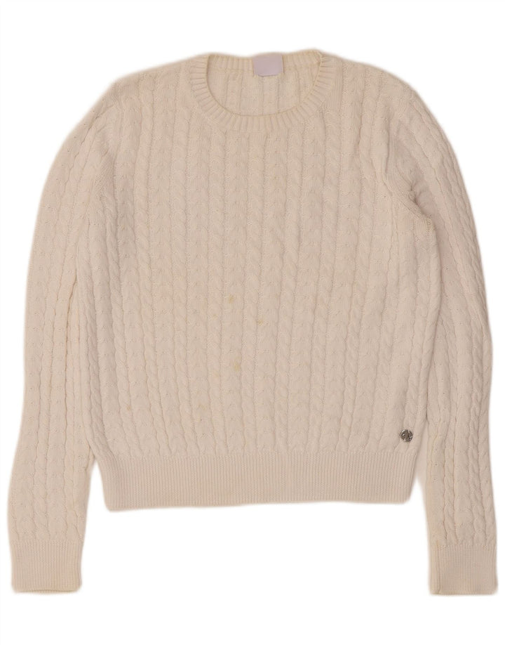 Sun68 Pull col bateau pour femme UK 12 en coton blanc moyen