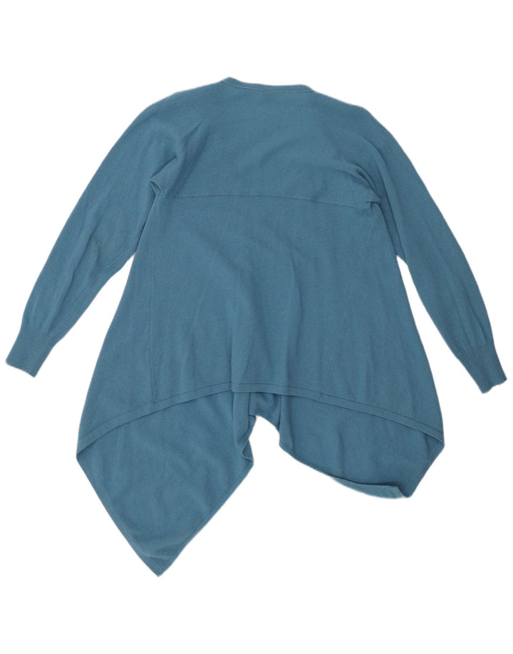 Benetton Pull asymétrique à col en V pour femme UK 10 Small Bleu