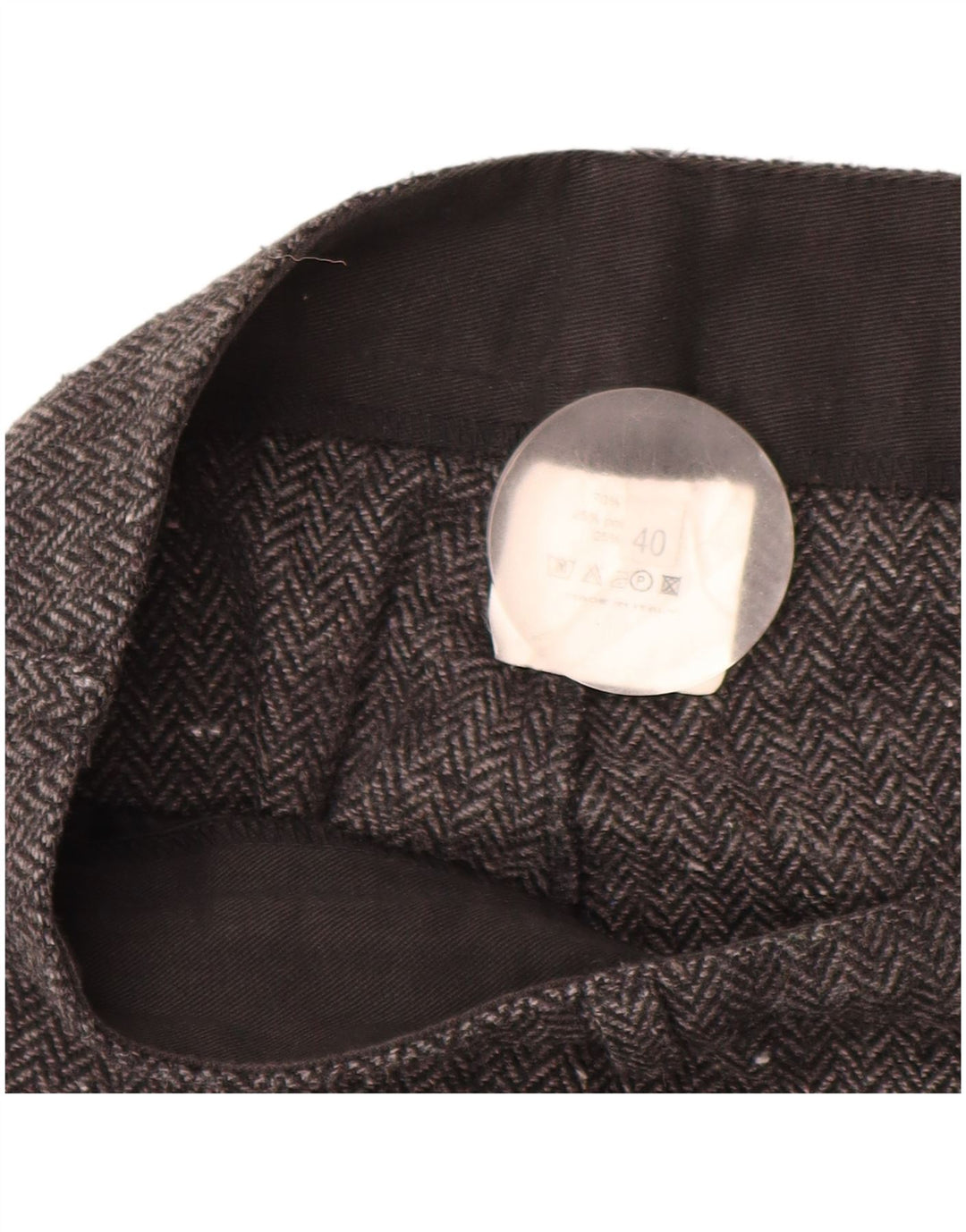 VINTAGE Pantalon décontracté femme IT 40 Small W28 L32 Gris Chevrons