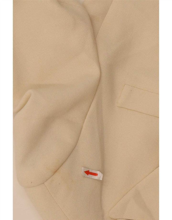 Zara Veste blazer à double boutonnage pour femme UK 14 Polyester beige moyen