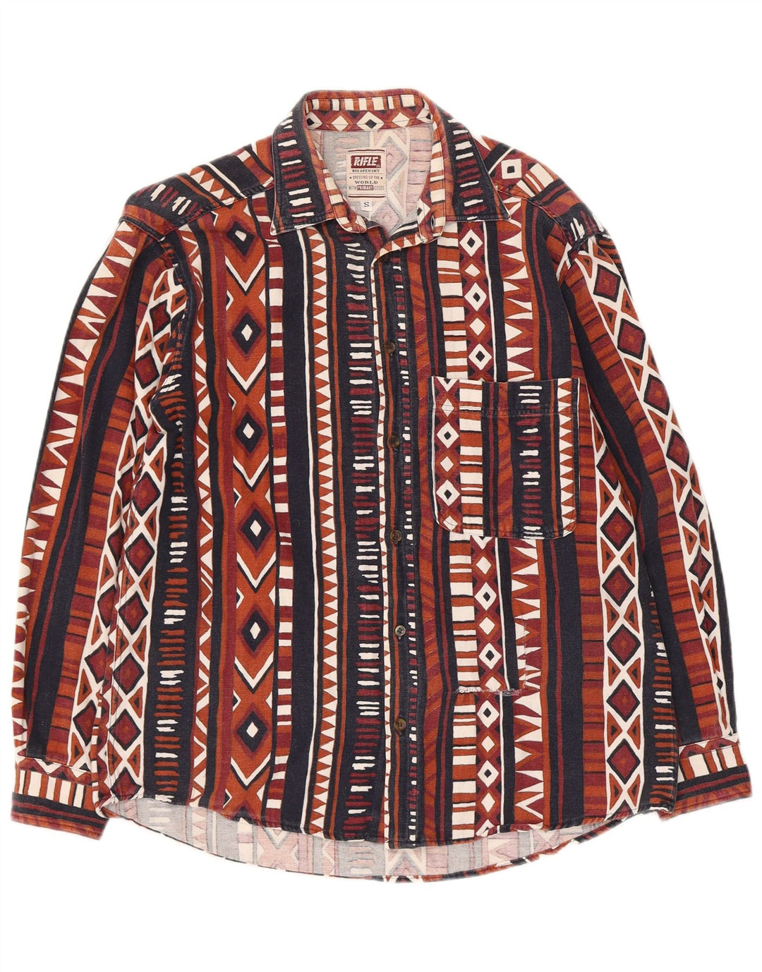 Chemise Homme Rifle Petit Coton Rayé Marron
