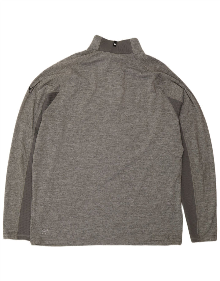 PUMA Haut de survêtement à col zippé pour homme XL Gris Polyester