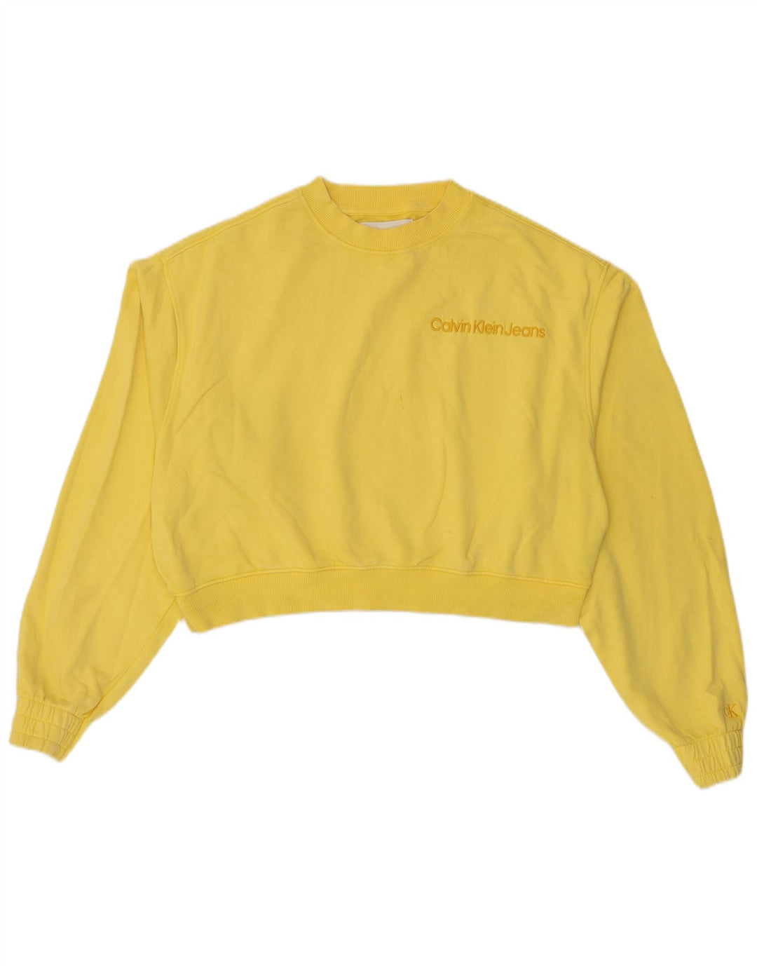 Calvin Klein Jeans Sweat-shirt surdimensionné pour femme UK 16 Large Jaune