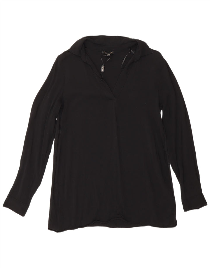 Massimo Dutti Chemisier à manches longues pour femme UK 10 Small Noir Viscose