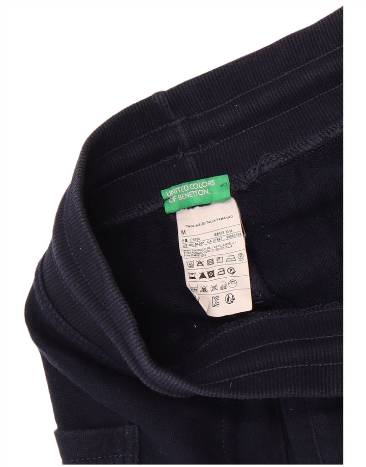 Benetton Short de Sport Homme Bleu Marine Moyen Coton