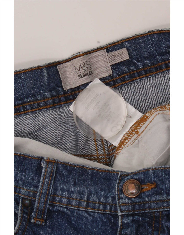 Marks & Spencer Jean droit coupe régulière pour homme W32 L33 bleu coton