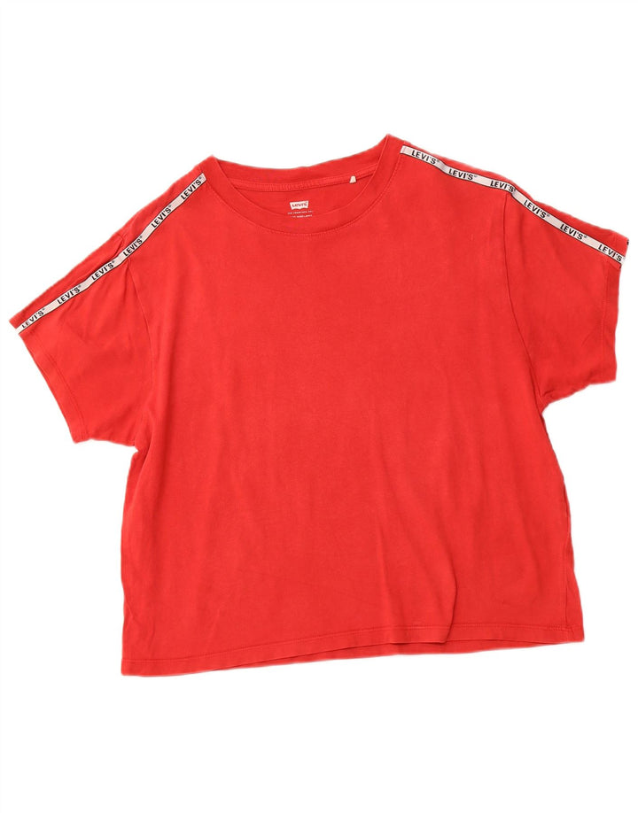LEVI'S T-shirt court pour femme UK 12 Rouge moyen Colourblock