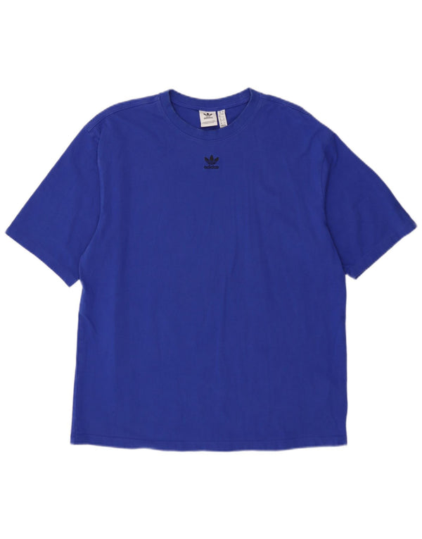 Adidas T-shirt coupe ample pour femme UK 12 Bleu moyen Coton