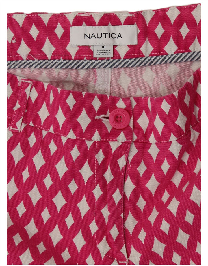 NAUTICA Short chino pour femme US 10 Large W32 Rose Argyle/Diamant Coton