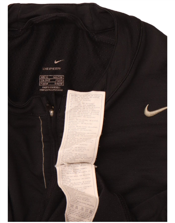 NIKE Haut à col zippé à manches longues XL Noir Colorblock Polyester Sports
