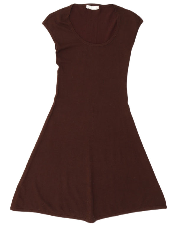 Robe T-Shirt ZARA Femme UK 14 Large Rayonne Marron