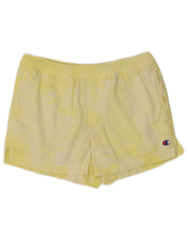 Champion Short de sport pour femme UK 6 XS Jaune Tie Dye Coton