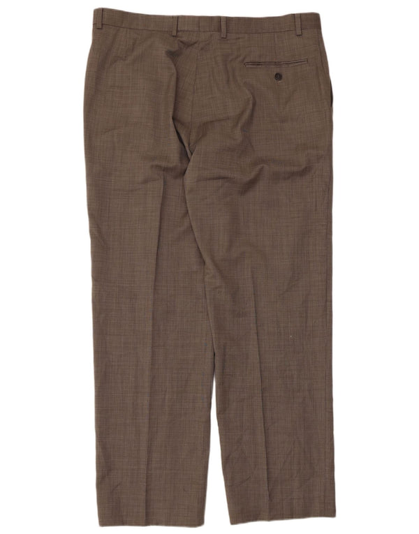 Marks & Spencer Pantalon de Costume Droit Homme W38 L31 Gris Laine Vierge