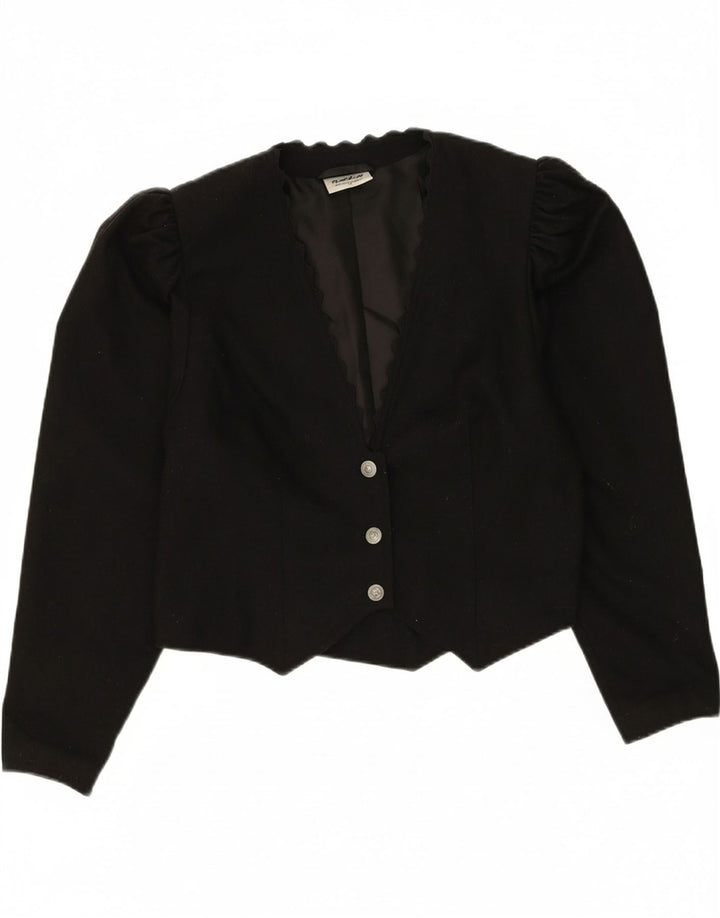 MEICO Womens Bolero Jacket UK 46 XL Black Wool Vintage Meico and Second-Hand Meico from Messina Hembry 