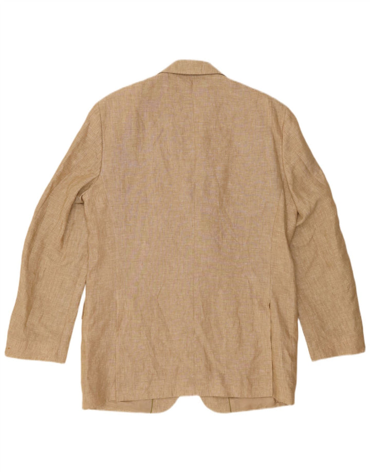 MASSIMO DUTTI Veste blazer à 3 boutons pour homme UK 38 Lin beige moyen