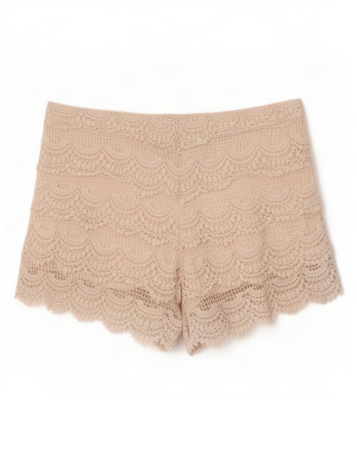 Zara Femme Crochet Hot Pants Petit W26 Blanc Cassé