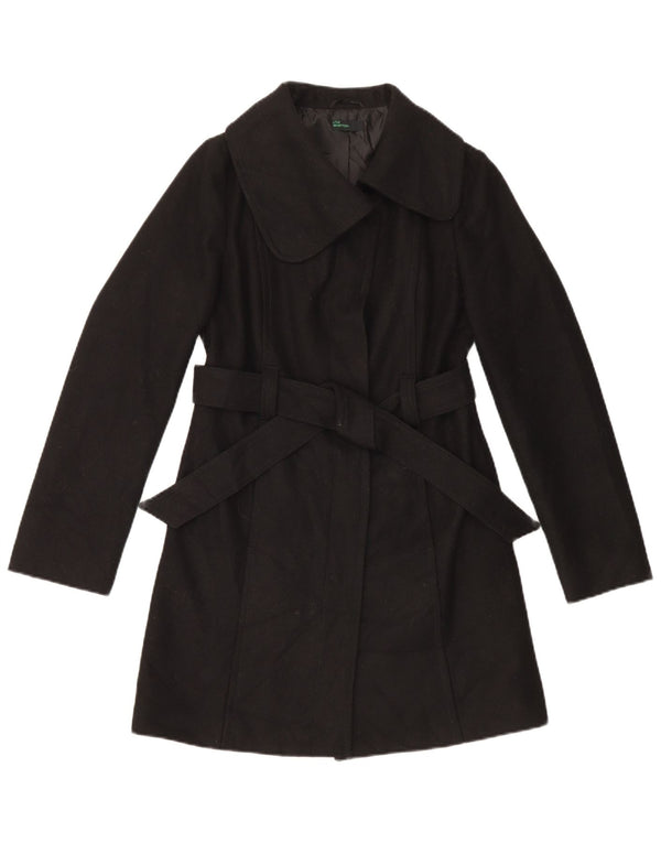 Benetton Pardessus Femme IT 40 Petite Laine Noire