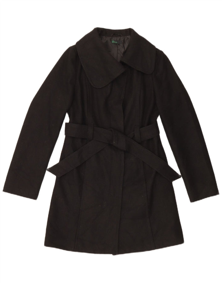 Benetton Pardessus Femme IT 40 Petite Laine Noire