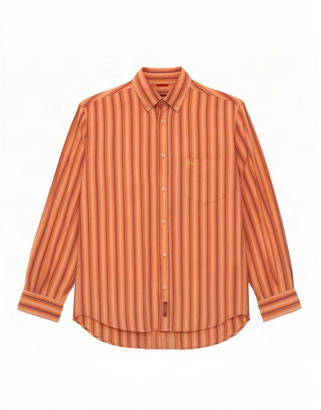 Carrera Chemise Homme Large Orange Rayé Coton
