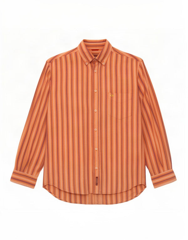 Carrera Chemise Homme Large Orange Rayé Coton