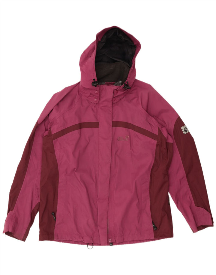 JACK WOLFSKIN Veste de pluie surdimensionnée pour femme UK 18/20 XL Bordeaux