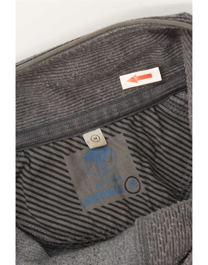 Fat Face Sweat-shirt col zippé pour homme en coton color block gris moyen