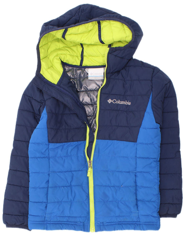 Columbia Veste matelassée à capuche pour garçon 6-7 ans XS Bleu marine Colourblock