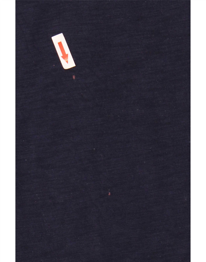 Gap T-Shirt Femme Top UK 12 Bleu Marine Moyen Coton