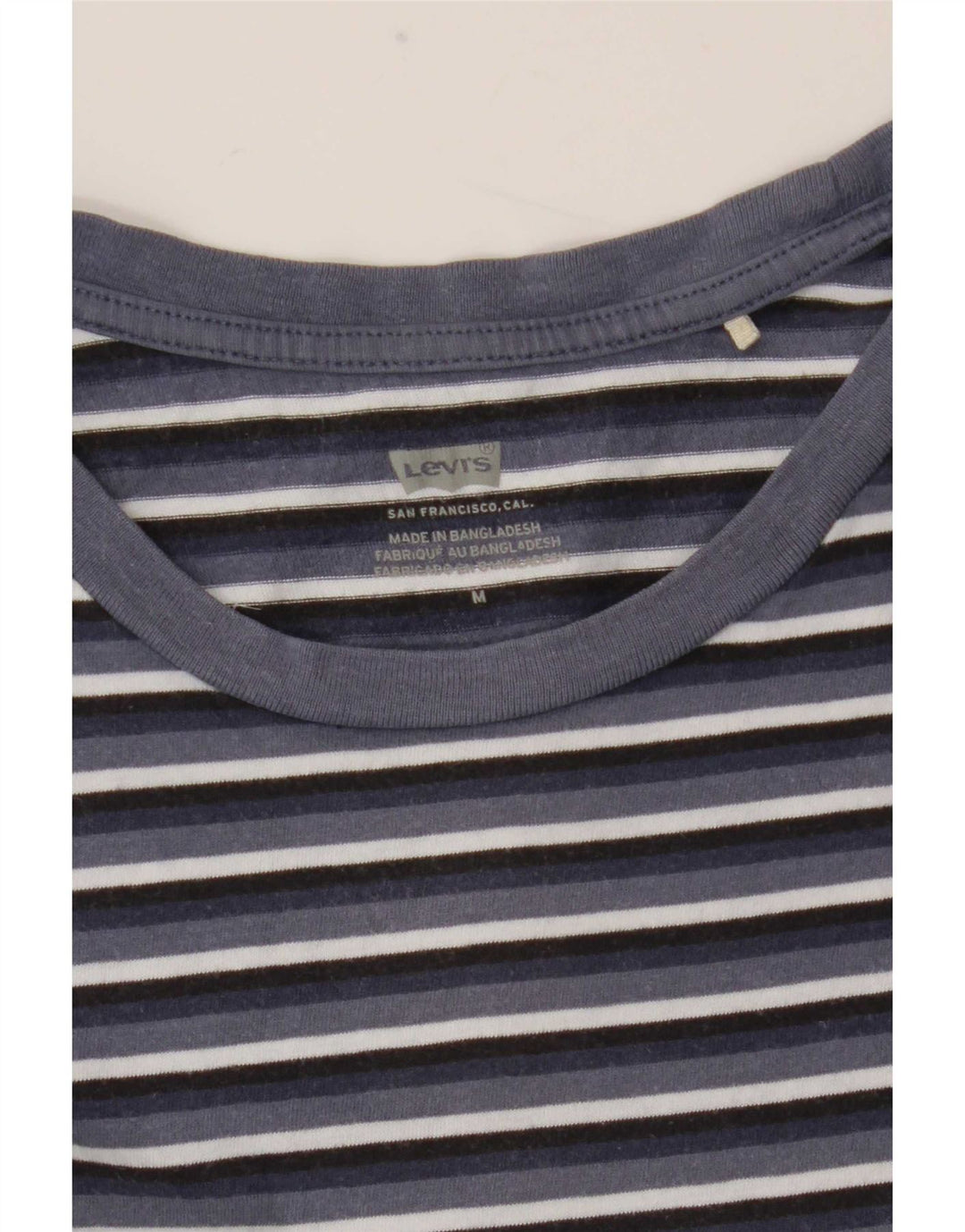 Levi's T-Shirt Femme UK 12 Bleu Marine Moyen Rayé