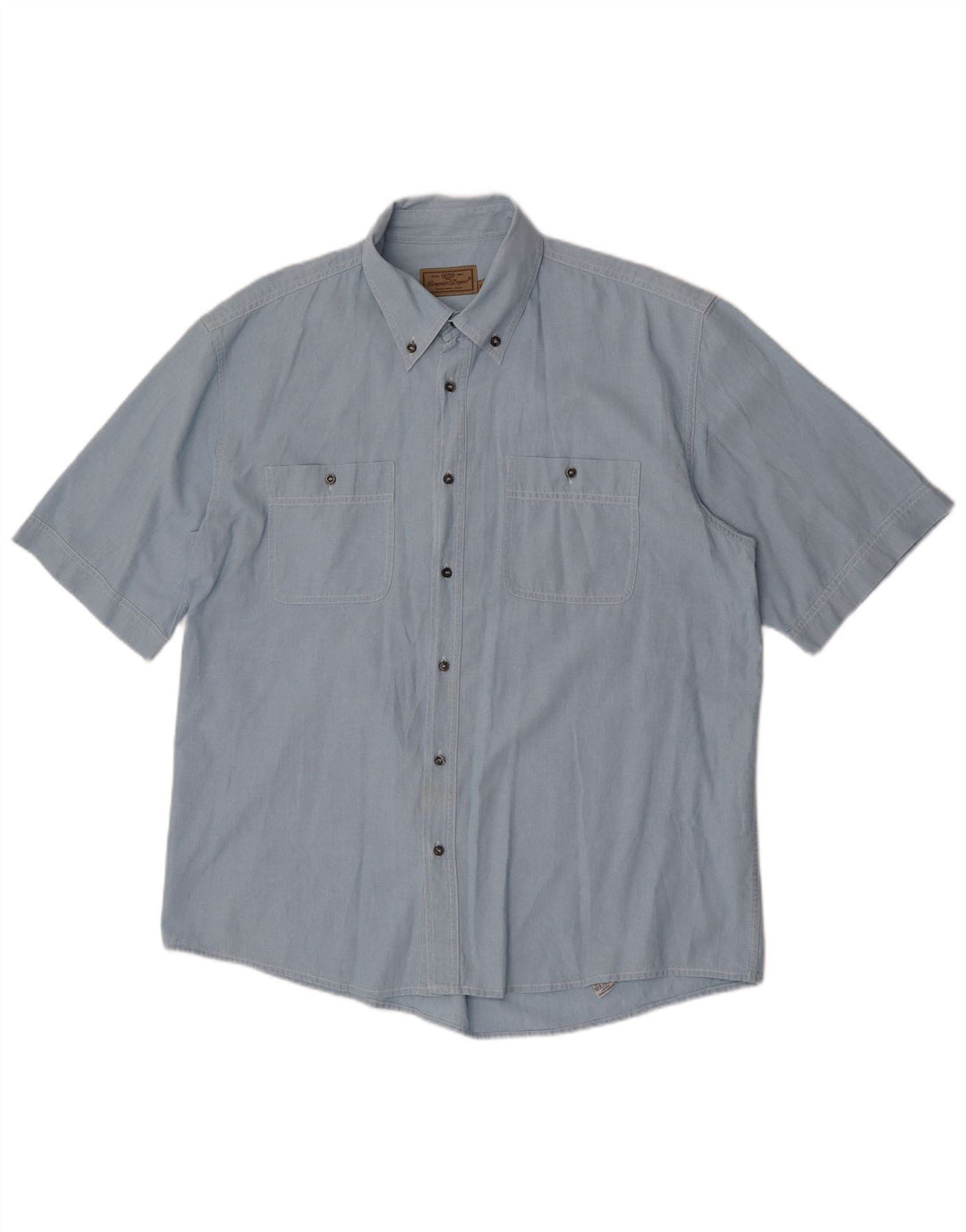 European Project Chemise à manches courtes pour homme XL en coton bleu
