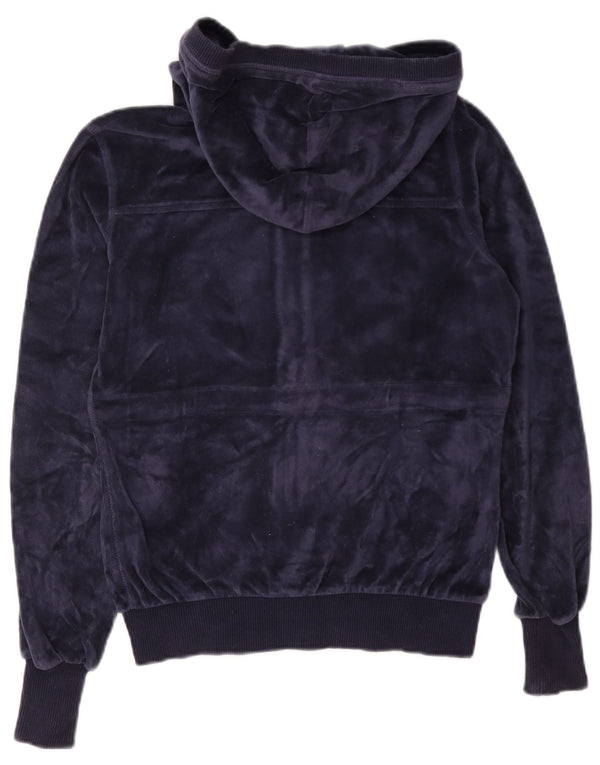 Champion Pull à capuche zippé en velours pour femme UK 10 Small Bleu marine