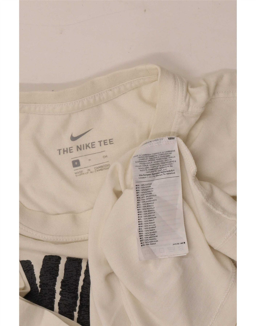 Nike T-shirt graphique pour hommes, petit, en coton blanc